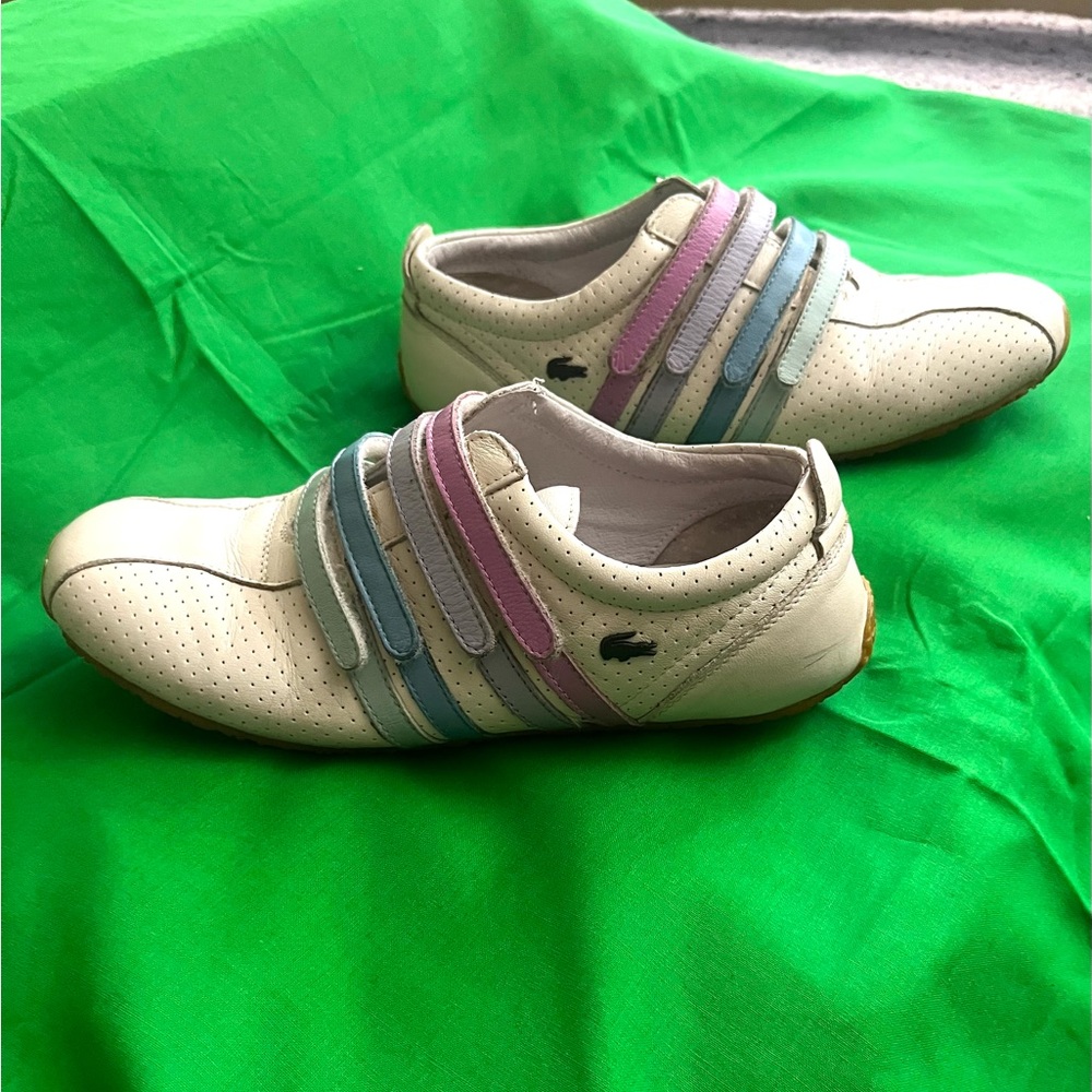 Lacoste Cream Sneakers with Pastel Straps